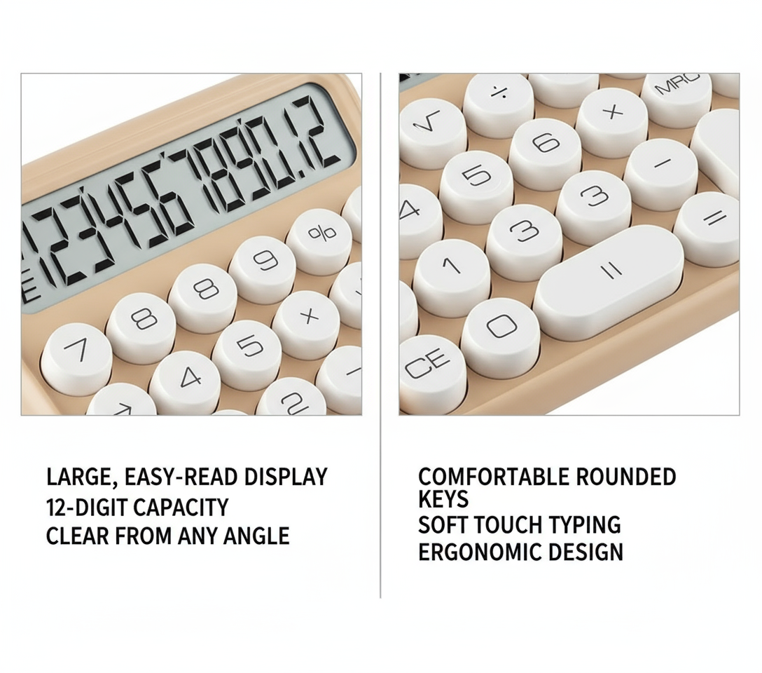 Desktop Calculator 12 Digit Large Display - Office Calculator UAE | VEWINGL
