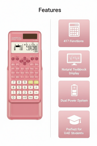 Generic FX-991ES Plus Scientific Calculator Pink - 417 Functions for Students & Engineers UAE