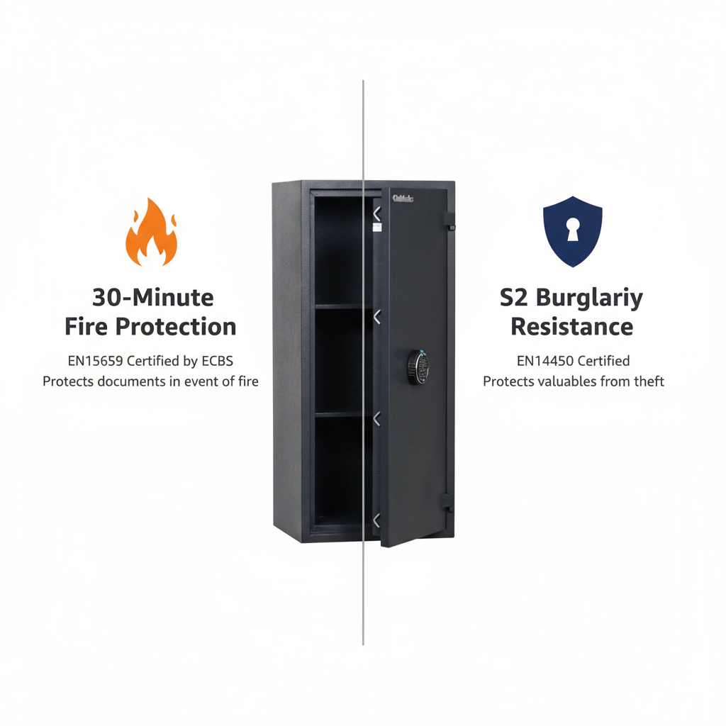 Chubbsafes HOME 90 Digital Safe – 91L Capacity, Fire & Burglary Resistant, Anthracite Finish