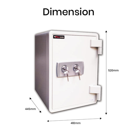 Fire Resistant Safe UAE - Eagle Safe SS-M031KK 2 Key Lock White