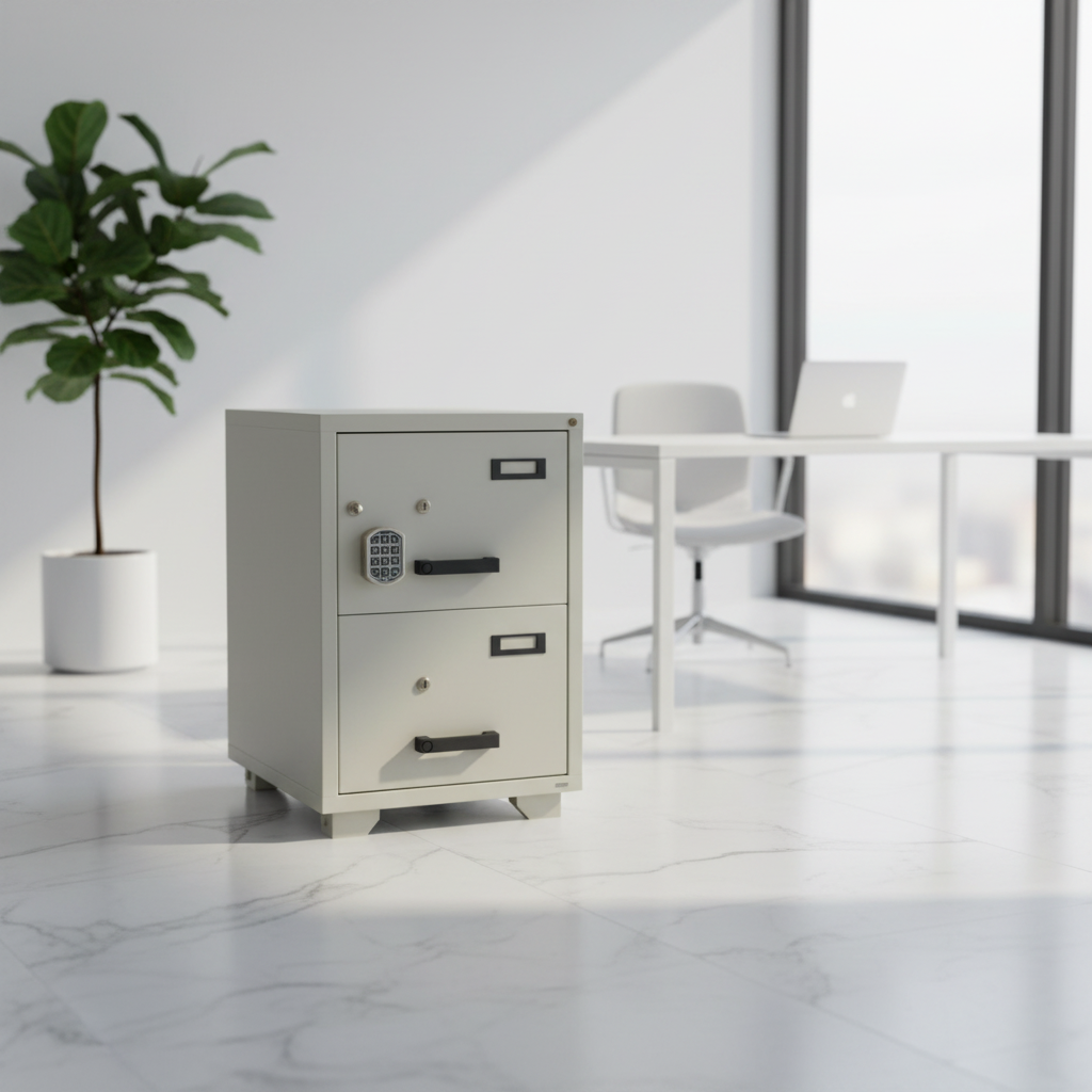 Valberg FC 2E-KK Fire-Resistant 2-Drawer Filing Cabinet with Digital & Key Locks | UAE