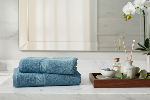 Premium Light Blue Bath Towel Set UAE | 500 GSM Cotton 70x140cm Dubai