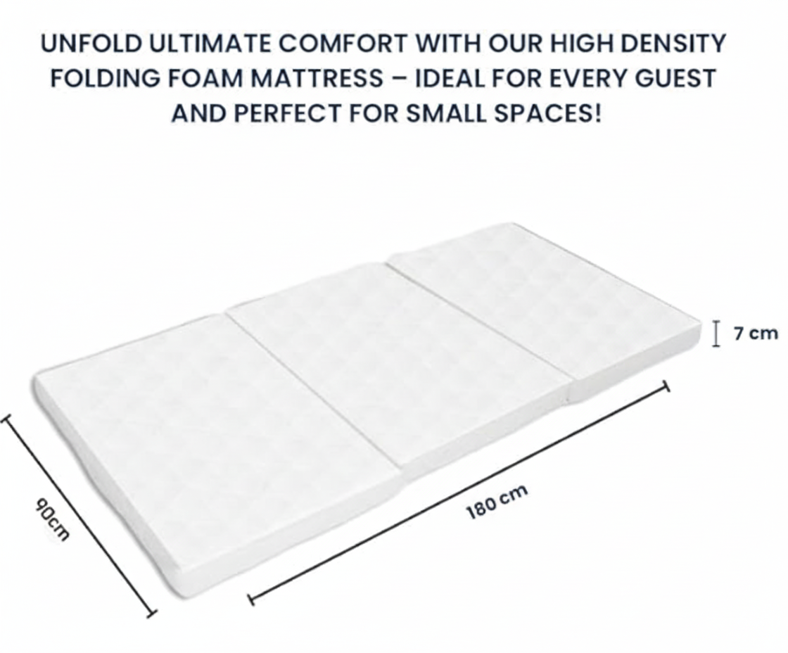 INFINI HOMES High Density Foam White Mattress - 90x180x7cm Folding