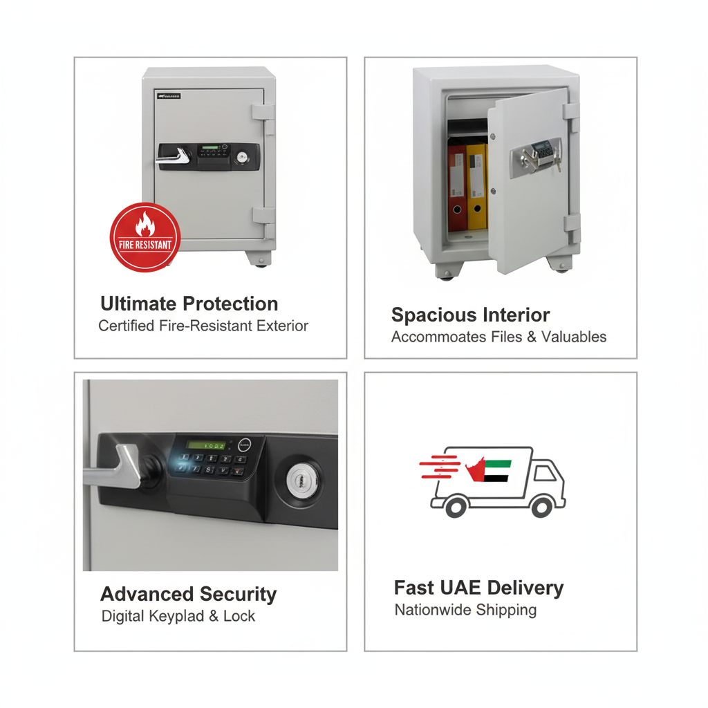 Eagle Safes Fire Resistant Safe ES-045 Digital + Key Lock | UAE Delivery Dubai Abu Dhabi Sharjah