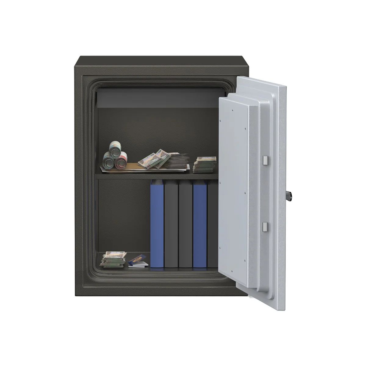 SAFIRE FR40 Fire-Resistant Safe – Grey, Dual Key Lock System