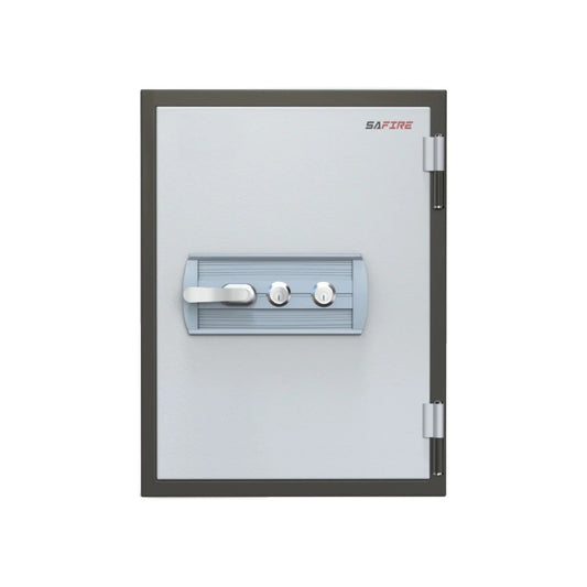 SAFIRE FR40 خزنة مقاومة للحريق رمادية بنظام قفل مزدوج - Fire-Resistant Safe Grey Dual Key Lock UAE