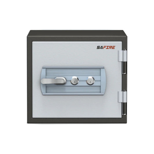 SAFIRE FR20 Fire-Resistant Safe Grey UAE | خزنة مقاومة للحريق سافاير FR20 رمادي الإمارات | Dual Key Lock Security Safe Dubai
