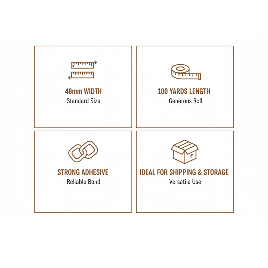Brown Tape 100 Yards - Premium Packaging Tape by INFINI HOMES