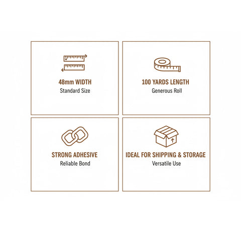 Brown Tape 100 Yards - Premium Packaging Tape by INFINI HOMES