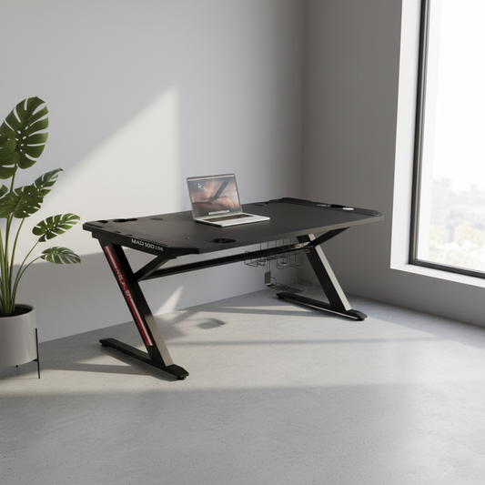 Gaming Table with LED Light Black 120x60x75cm - UAE Wide Delivery