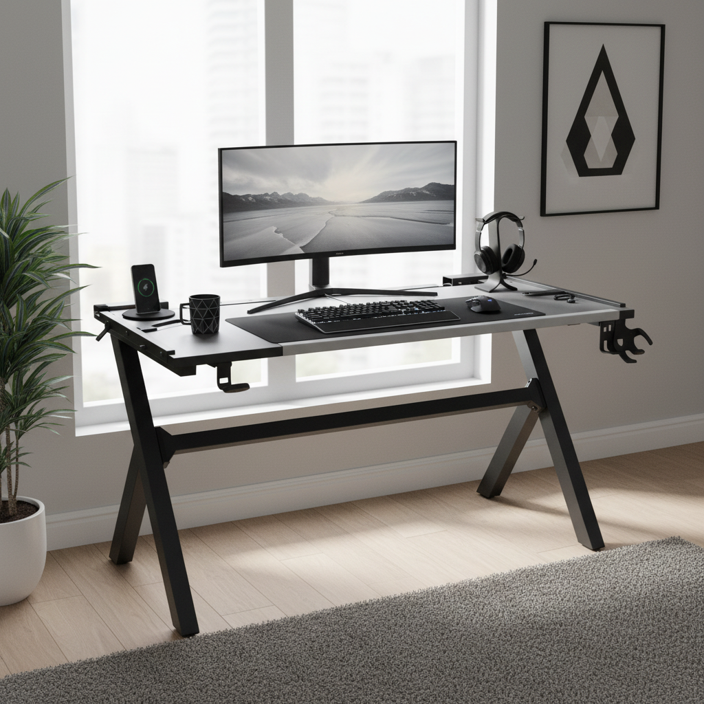 Gaming Table with LED Light Black 120x60x75cm | Premium Gaming Desk UAE
