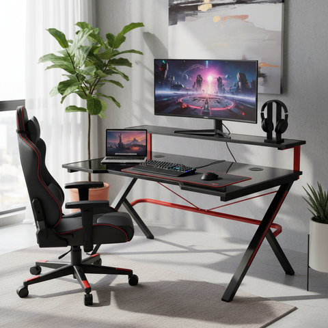 Gaming Table Black 120x60x75 cm | Office Desk UAE | Fast Delivery Dubai, Abu Dhabi, Sharjah