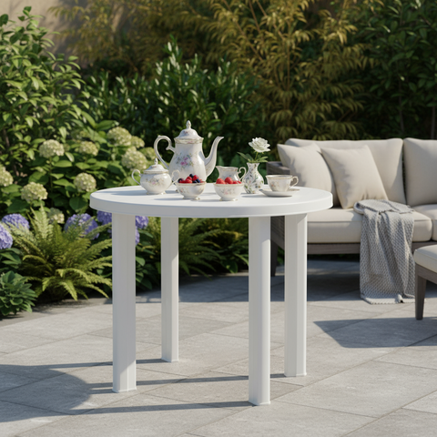 Premium Plastic Round Table 85cm - UAE Wide Delivery | Dubai Abu Dhabi Sharjah