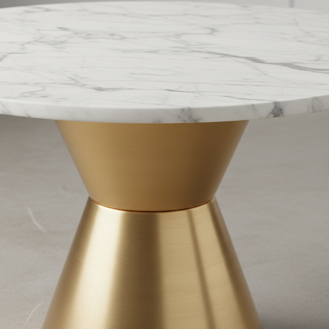 Sintered Stone Coffee Table with Golden Base | IH 089 | 80×80 & 50×50 cm