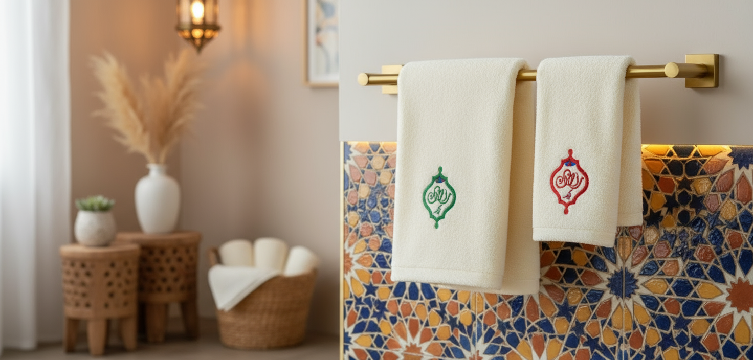 Premium Luxury Ramadan Personalized Face Towel Set UAE Dubai - 600 GSM Cotton Islamic