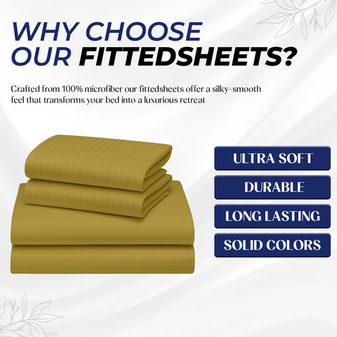 Premium Luxury Stripe Fitted Sheet 160x200cm | UAE-Wide Delivery | Dubai Abu Dhabi Sharjah