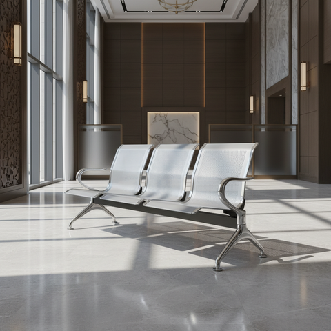 Airport Chair 3-Seater Steel Silver | UAE-Wide Delivery | IH A305 SIL