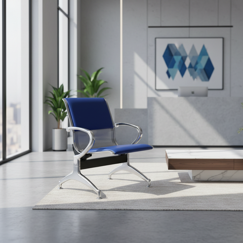 Airport Chair Steel 1-Seater Blue | Premium Waiting Room Seating UAE