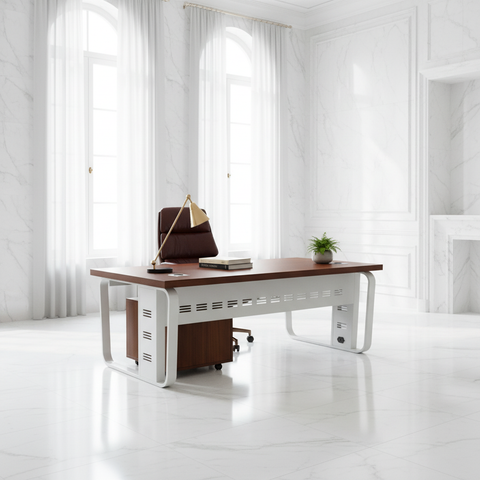 Office Desk 1.4m Cherry White | Premium Executive Desk UAE