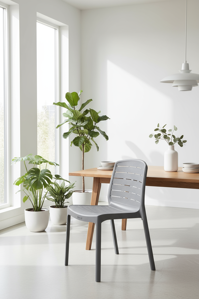 Cedargrain Resin Outdoor Armless Chair - Premium Furniture UAE | Dubai Abu Dhabi Sharjah