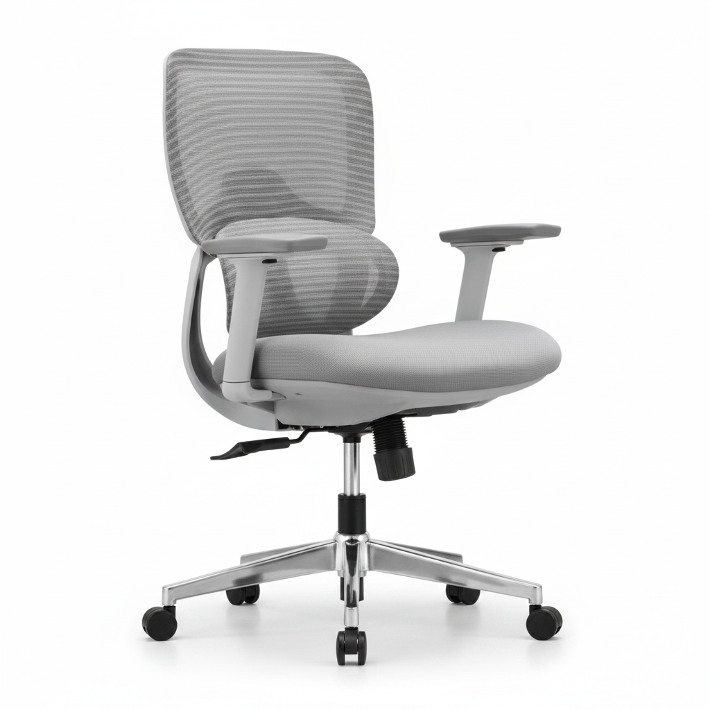 Vibe G-MB Ergonomic Mesh Office Chair with Upholstered Seat in Light Grey – Buy Ergonomic Office Chairs in UAE