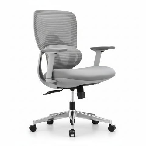 Vibe G-MB Ergonomic Mesh Office Chair with Upholstered Seat in Light Grey – Buy Ergonomic Office Chairs in UAE