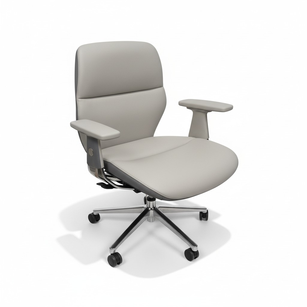 Premium PU High Back Office Chair Beige & Grey | Ergonomic Executive Chair UAE