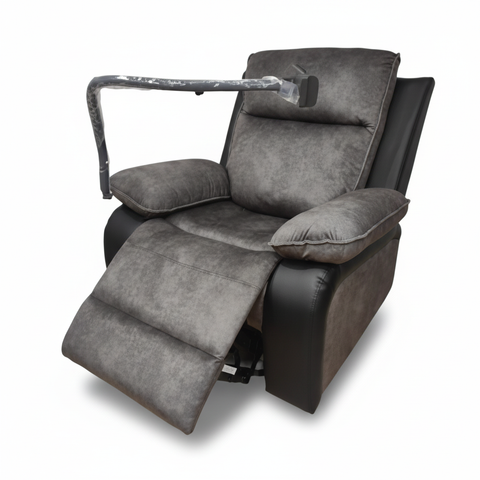 Swivel Recliner Chair with Mobile Holder | Grey Fabric Recliner UAE