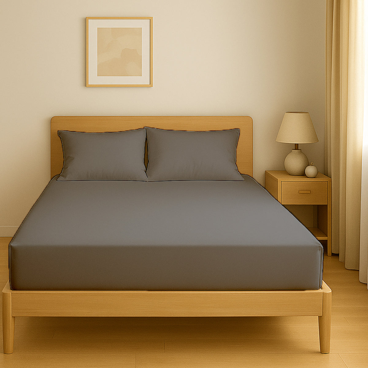 Premium Fitted Sheet 180x200cm | UAE-Wide Delivery | Dubai Abu Dhabi Sharjah Gray