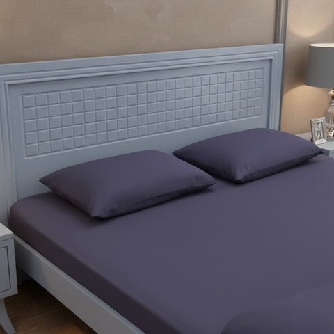 Grey-Blue Wooden Bed Headboard Detail – Double Bed 180x200 cm Dubai Abu Dhabi UAE