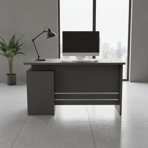 INFINI HOMES IH 5010 Office Desk 1.0M Front View with Monitor – Premium Office Furniture UAE