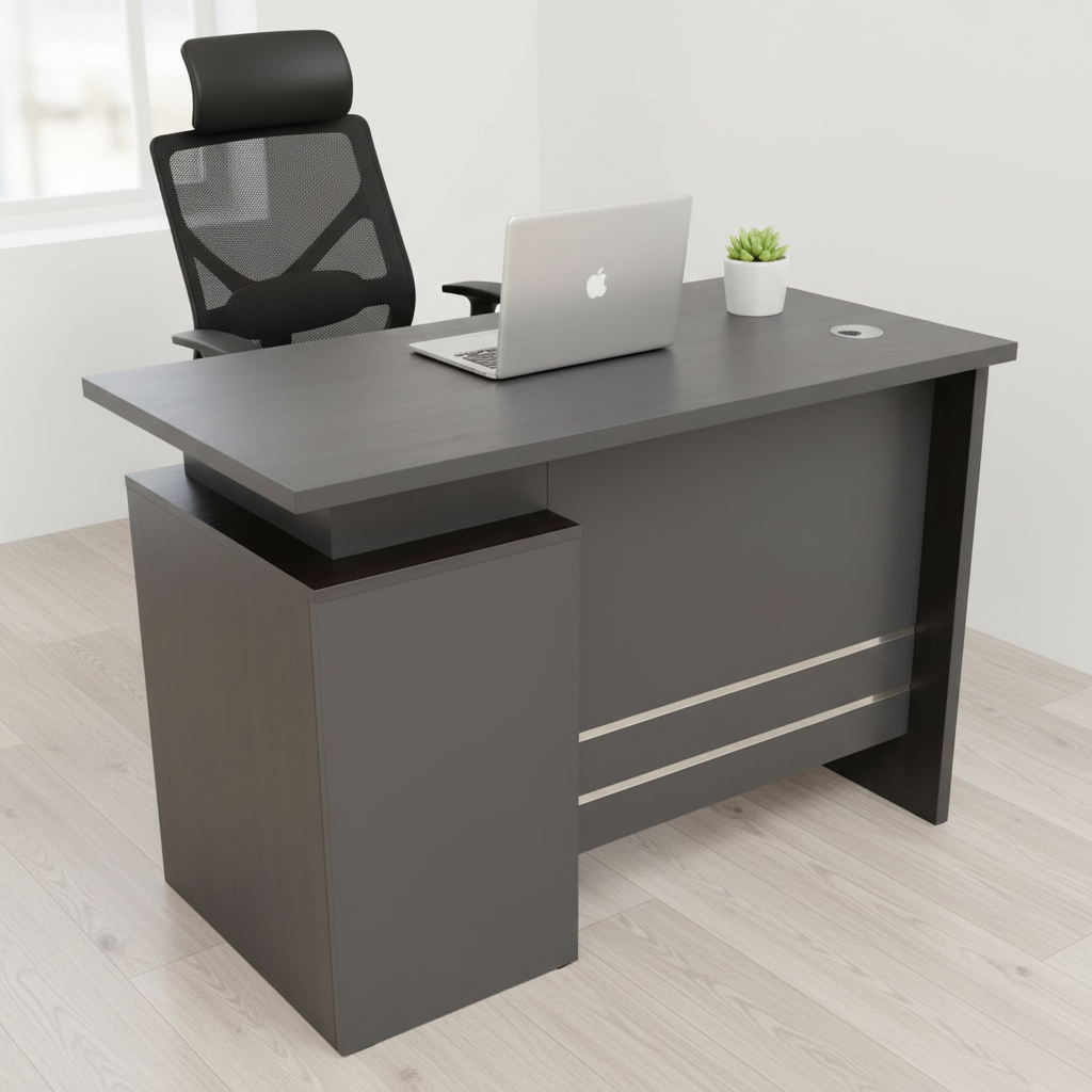 INFINI HOMES IH 5010 Office Table 1.0M with Black Ergonomic Chair – Buy Office Desk in Dubai UAE