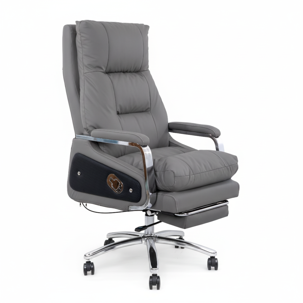 Executive Office Chair with Massage & Footrest - Dubai, Abu Dhabi, UAE Grey