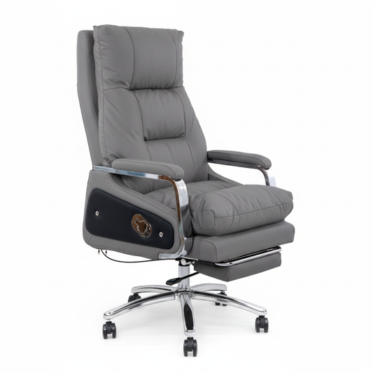 Executive Office Chair with Massage & Footrest - Dubai, Abu Dhabi, UAE Grey