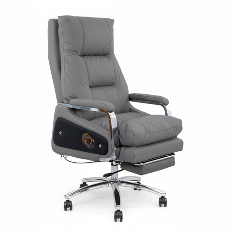 Executive Office Chair with Massage & Footrest - Dubai, Abu Dhabi, UAE Grey