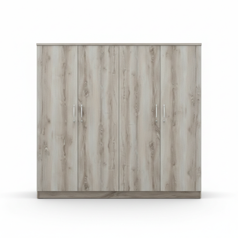 Four Door Grey Oak Wardrobe IH 944 – Premium Wooden Wardrobe – UAE Delivery Dubai Abu Dhabi