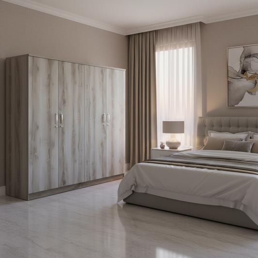 Four Door Wardrobe IH 944 | Premium Wooden Wardrobe UAE