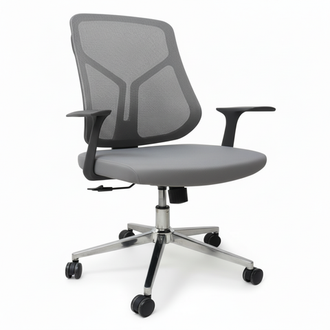 Medium Back Mesh Office Chair UAE | Ergonomic Chrome Base | Dubai Office Furniture | IH A336 GRY