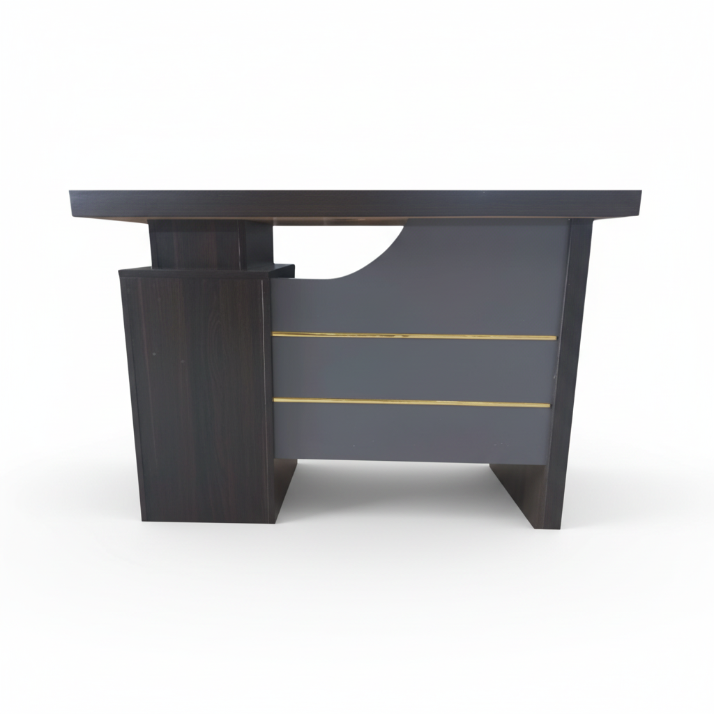 Walnut Grey Office Desk with Drawers | Premium Office Furniture UAE