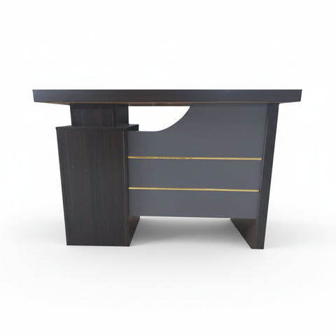 Walnut Grey Office Desk with Drawers | Premium Office Furniture UAE
