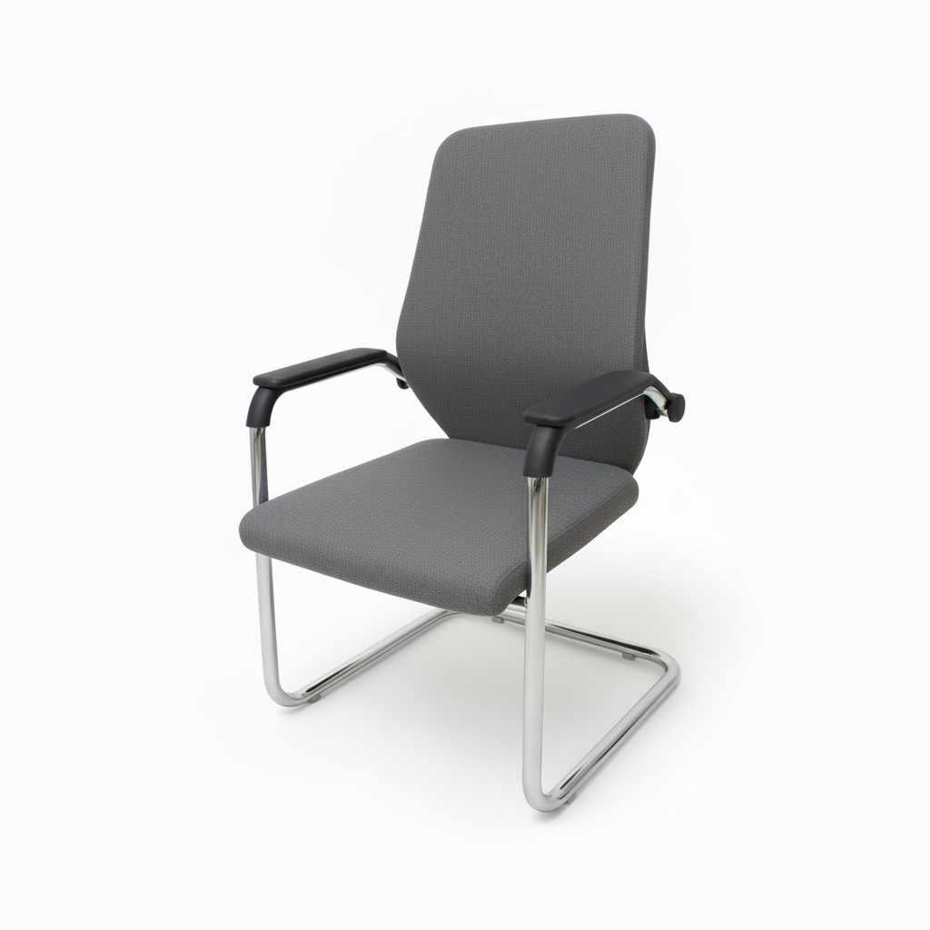 Mesh Back Visitor Chair UAE | Chrome Base Office Chair Dubai | IH 306V GRY