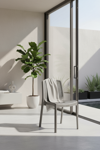 Premium Cedarattan Armless Chair UAE - Weatherproof Grey Outdoor Furniture for Dubai Abu Dhabi Balconies and Terraces