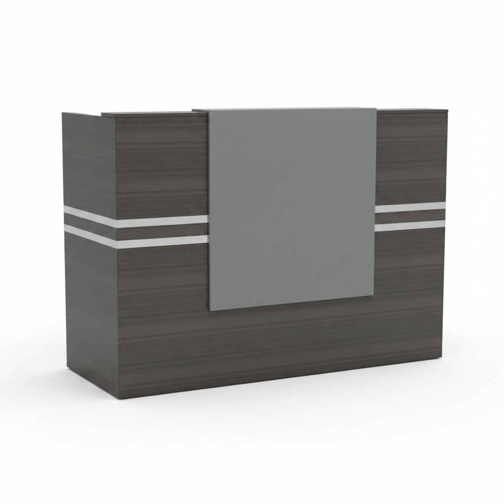 Reception Desk 160CM SBF-R16 Grey | Modern Grey Office Front Desk White Background – UAE