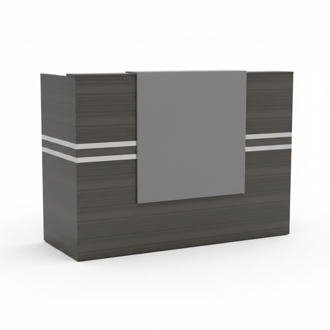 Reception Desk 160CM SBF-R16 Grey | Modern Grey Office Front Desk White Background – UAE