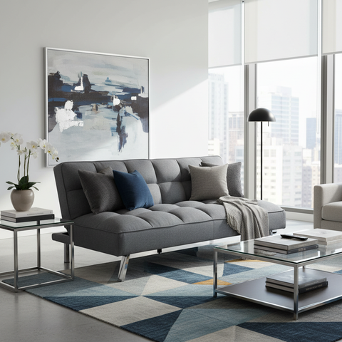 Sofa Cum Bed IH SB-1049 | Grey Convertible Sofa Bed UAE | Dubai, Abu Dhabi, Sharjah Delivery