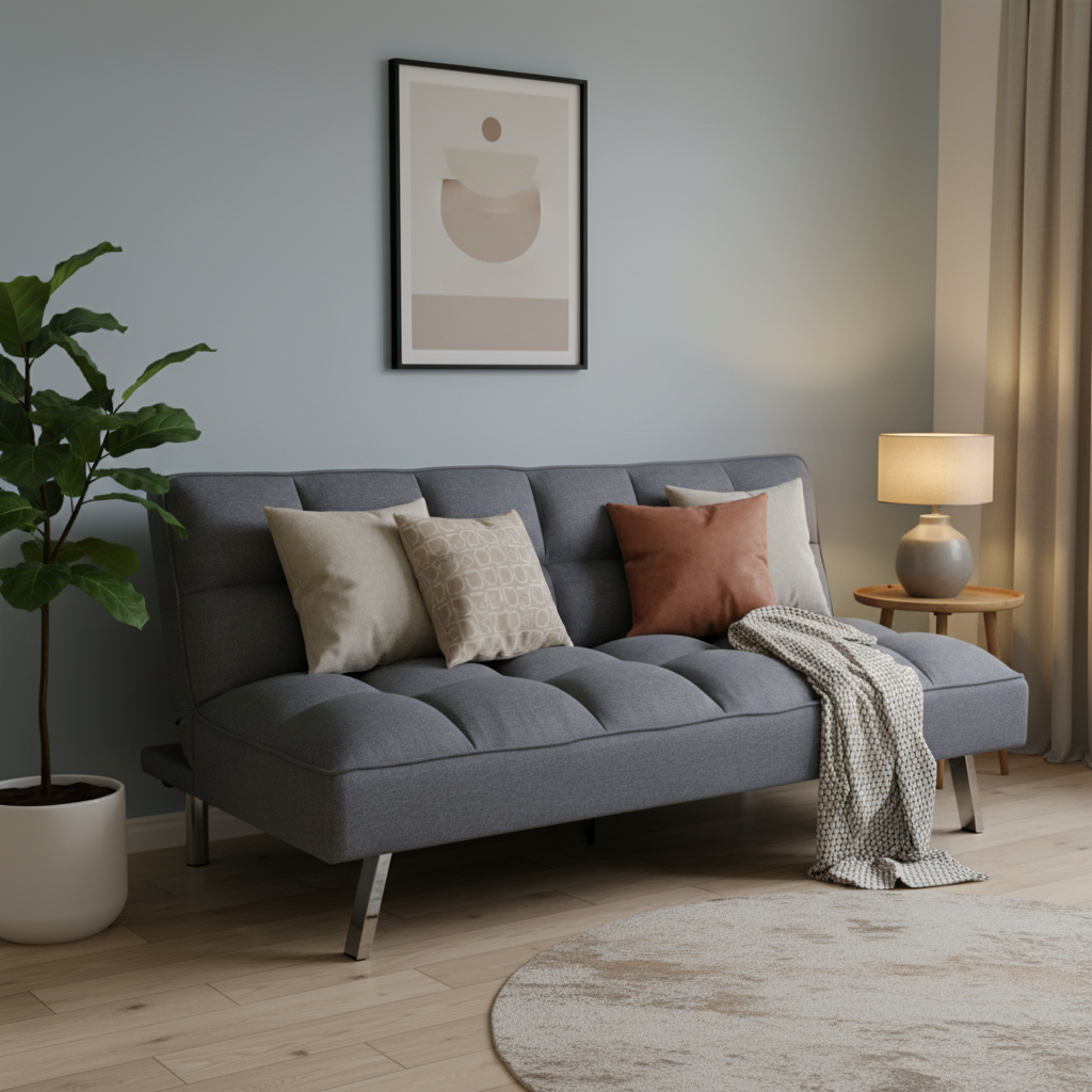 Sofa Cum Bed IH SB-1049 | Grey Convertible Sofa Bed UAE | Dubai, Abu Dhabi, Sharjah Delivery