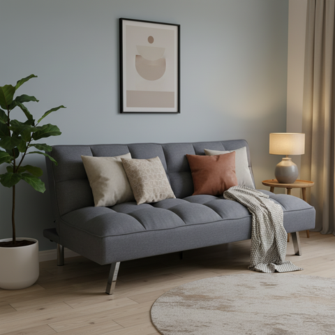 Sofa Cum Bed IH SB-1049 | Grey Convertible Sofa Bed UAE | Dubai, Abu Dhabi, Sharjah Delivery