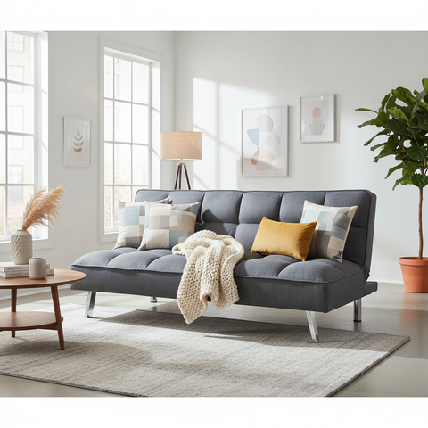 Sofa Cum Bed IH SB-1049 | Grey Convertible Sofa Bed UAE | Dubai, Abu Dhabi, Sharjah Delivery