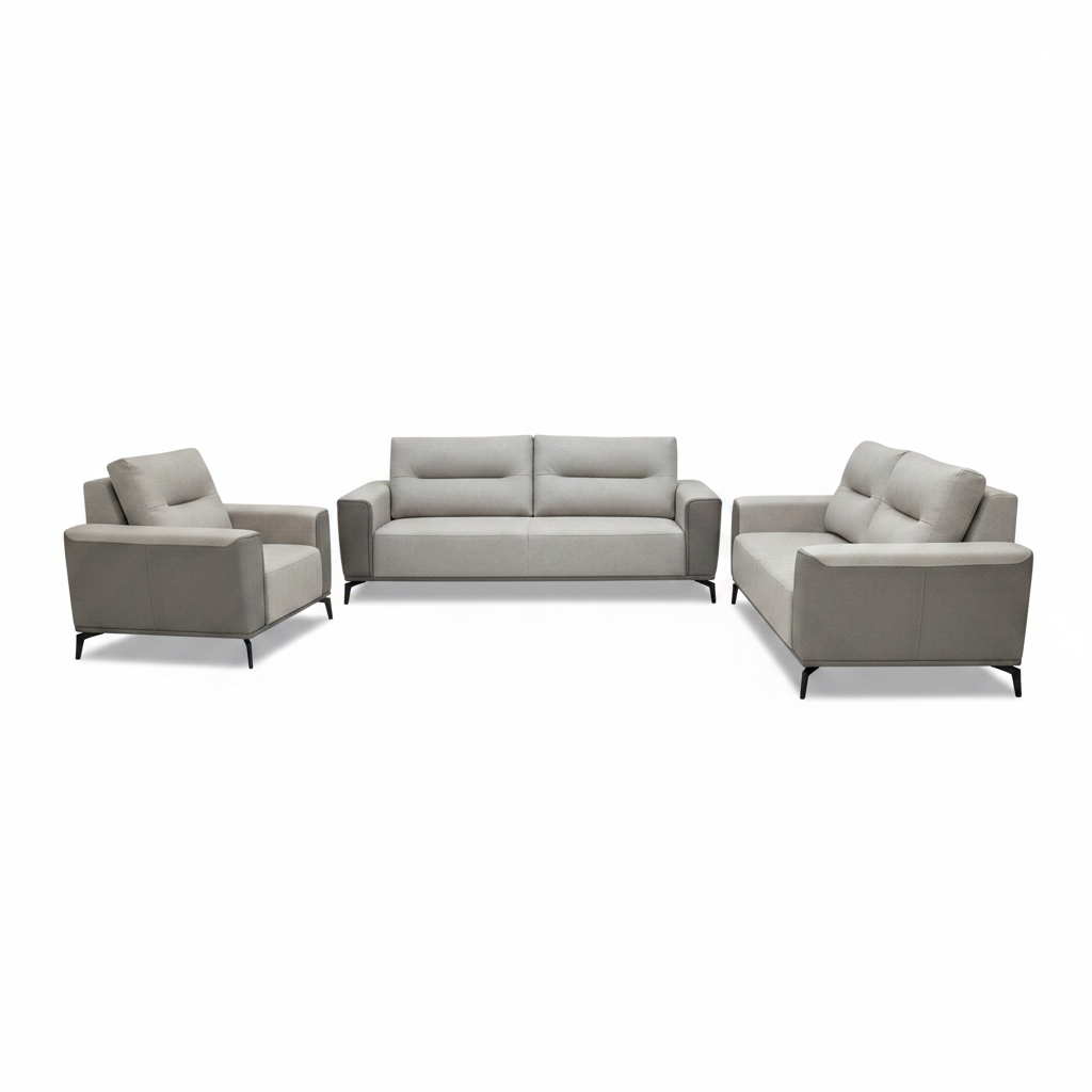 3+1+1 Sofa Set IH 5433 Grey Black – Premium Living Room Furniture UAE | INFINI HOMES