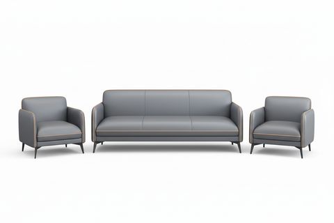 PU Sofa Set 3+1+1 | IH 8615 | Grey Living Room Sofa – INFINI HOMES UAE